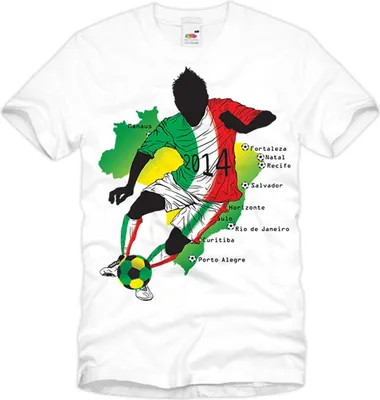 Produktbild von style3 WM Italien Brasilien Fußball T-Shirt für Herren in verschiedenen Farben S-3XL