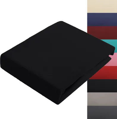 Produktbild von Thermo Fleece Winter Spannbettlaken 90x200 - 100x200 cm Bettlaken Spannbetttuch Weich Schwarz