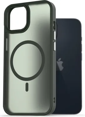 Productafbeelding van AlzaGuard matte hoesje, compatibel met MagSafe, voor iPhone 13, donkergroen