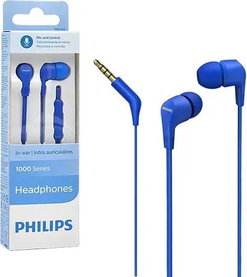 Obrázok produktu pre Philips TAE1105BL/00, Kábel, Hovor / hudba, 20 - 20000 Hz, 12 g, Slúchadlá s mikrofónom, Modrá