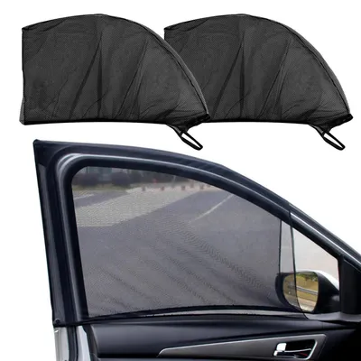 Produktbild von Auto Sonnenschutz Seitenscheibe 2 Stück Schwarz UV-Schutz Mückenschutz Gitter
