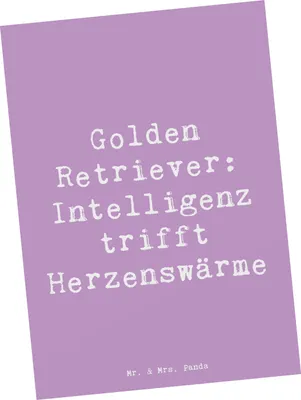 Produktbild von Mr. & Mrs. Panda Postkarte Spruch Golden Retriever Liebe - Lavendeltraum - Geschenk, Hunderasse, warme Gemüt, Vierbeiner, Haustierliebe, bildkarte, freundlicher Hund
