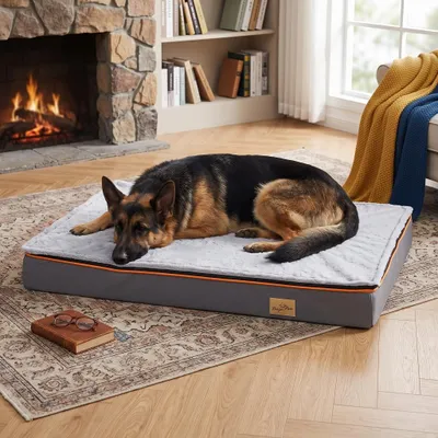 Produktbild von WISFOR XXL Hundebett, Hundekissen orthopädisch, Extra Groß Hundematte Katzenbett wasserdicht waschbar, 120 x 90 x 10 cm