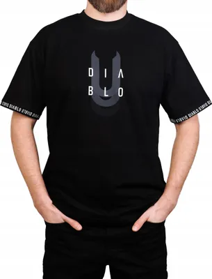 Produktbild von DIABLO T-Shirt Herren-T-Shirt aus Baumwolle Bequem 3D-Aufdruck Schwarz Größe L