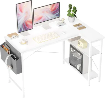 Obrázek produktu pro Herní stůl ve tvaru L 120x70 cm s úložnými prostory