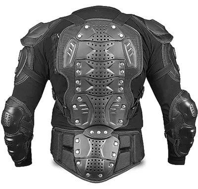 Produktbild von BULLDT Protektorenjacke 2in1 Titan Motorrad Motocross Skatebording Protektoren, Größe:58/3XL, Farbe:Schwarz