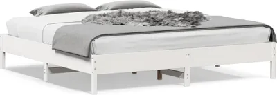 Immagine prodotto di Maison Exclusive - Letto in legno massello senza materasso Bianco 200x200 cm Legno di pino