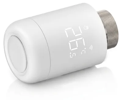 Produktbild von Brandson WLAN-Heizkörperthermostat mit App-Steuerung, 7-Tage-Programm, LED-Display, Drehregler, Fenster-Offen-Erkennung, Frostschutz, Heizungsthermostat, 1 Stück, weiß