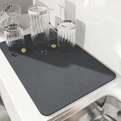 Produktbild von Antislip-Droogmat, superabsorberend, schnell trocknend, 40 x 30 cm, grau