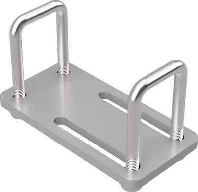 Produktbild von 2 x U-Bügelschraube M10 mit Klemmplatte und Stopmuttern Sliphilfe Trailer verzinkt SUPROD, M10, LW=41/41-121, LH=85 mm