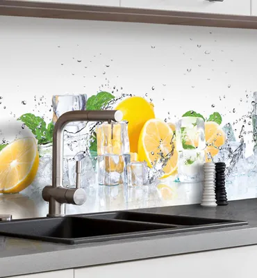 Produktbild von Küchenrückwand selbstklebend Zitrone Spritzschutz Folie 280 x 60 cm Folie 0,2mm