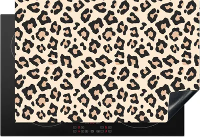 Produktbild von KitchenYeah© Herdabdeckplatte Tierprint - Pantherprint - Rosa , 76x51cm, Küche Deko, Glaskeramikkochfeld Herdabdeckung, Abdeckplatte fùr Kochfeld