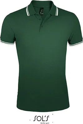 Immagine prodotto di SOLs 00577 | Polo da uomo Pasadena - Colore: Verde bosco/Bianco - Taglia: M