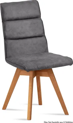 Produktbild von Esszimmerstuhl drehbar (8er-Set) Doris 47x92x60 Eiche geölt/Grau