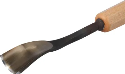 Produktbild von STUBAI Stemmeisen Stechbeitel Serie 52 - Form 38 | Verkehrt gekröpftes Hohleisen 30 mm, mit Holzgriff, für Figurenarbeiten, Kerb- und Reliefschnitzarbeiten, zur präzisen Bearbeitung von Holz
