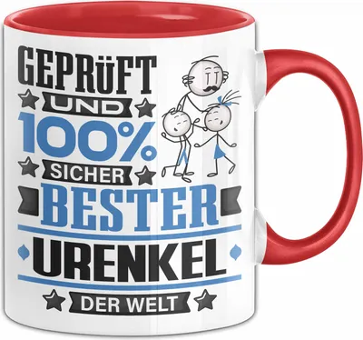 Produktbild von Urenkel Geschenk Lustiger Spruch für Urenkel Geschenkidee Bester Urenkel Der Welt (Rot)