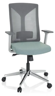 Produktbild von hjh OFFICE Profi Bürostuhl HALIFAX Ergonomischer Schreibtischstuhl mit Armlehnen Stoff / Netzstoff Mint Drehstuhl für Büro, Zuhause