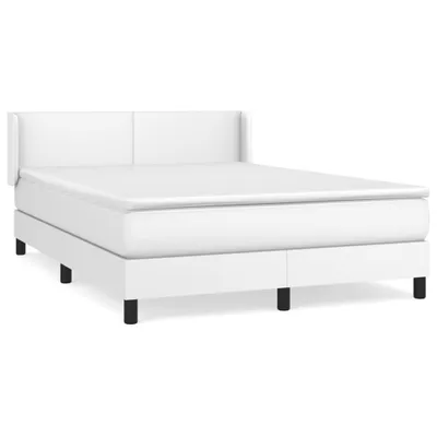 Produktbild von vidaXL Boxspringbett mit Matratze Weiß 140x200 cm Kunstleder