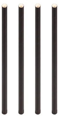 Immagine prodotto di 100 cannucce di carta extra spesse, nere, diametro 10 mm, lunghezza 21 cm