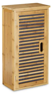 Zdjęcie produktu dla Szafka łazienkowa wisząca - Bambus - 2 półki - 66 x 35 x 20 cm - Naturalny