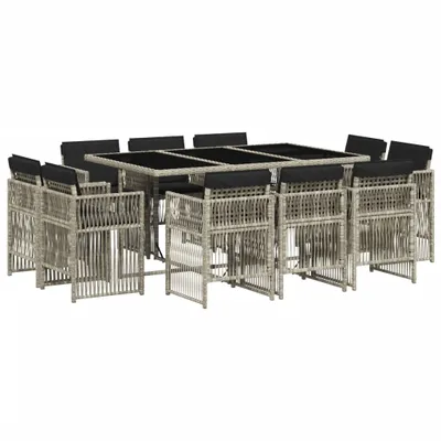 Obrázok produktu pre vidaXL 11-dielny záhradný jedálenský set s vankúšmi svetlosivý polyratan