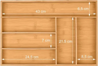 Image de Range-couverts en bambou à 6 compartiments
