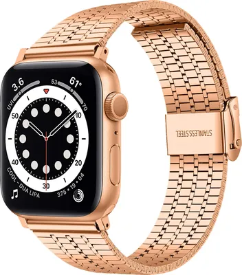 Produktbild von Strap-it Apple Watch 8 Edelstahlarmband (Roségold)