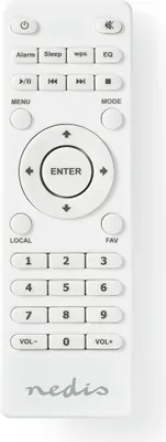 Produktbild von Nedis Ersatz Fernbedienung - Passend für: RDIN2000WT / RDIN2500WT - Fest - 1 Gerät - Clear Lay-out - Infrarot - Weiss