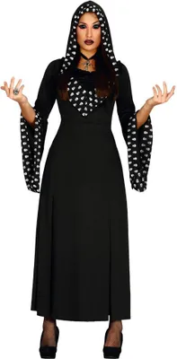 Produktbild von schwarzes Kleid mit Totenköpfen Damenkostüm Gr. L, Größe:L