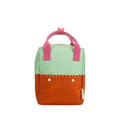 Produktbild von Sticky Lemon backpack small | better together | colourblocking | towel green + gravel orange