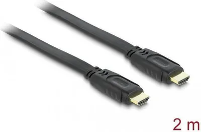 Productafbeelding van Delock High Speed HDMI met Ethernet - HDMI-kabel met Ethernet - HDMI-connector (mannelijk) naar HDMI-connector (mannelijk) - 2 meter