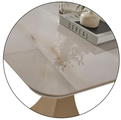 Immagine prodotto di Tavolino da caffè beige, design moderno e lussuoso, ideale per un soggiorno elegante, dalla forma quadrata e dallo stile raffinato