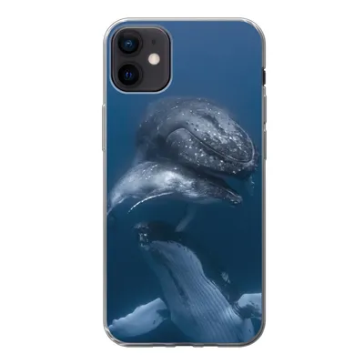 Produktbild von MuchoWow® Handyhülle Schutzhülle Hülle für iPhone 12 mini Wale - Meer - Familie Silikon Softcase Handy Hülle - Bild