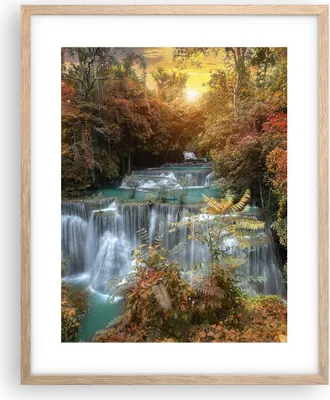Produktbild von Gerahmtes Poster - Rahmen in heller Eiche - Park Wasserfall Wasser - 40x50 cm - Wand Bild - Wanddeko - Wandbilder - Wandposter - Bilderrahmen - Bilder - Kunstdruck - Wandbild - P2NPA40x50-3995