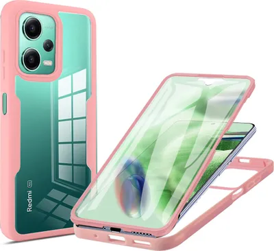 Immagine prodotto di Redmi Note 12 Custodia protettiva, protezione dello schermo incorporata Custodia per telefono con protezione completa a 360 gradi per Xiaomi Redmi Note 12 Rosa