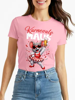 Produktbild von Damen T-Shirt Fasching Karneval Ersatz Verkleidung Karnevalsmaus Last Minute Kostüm  Funshirt Moonworks®