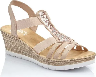 Produktbild von Rieker Damen Klassische Sandalen 6191331 Farbe: Beige Größe: 38