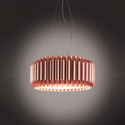 Image de Louise Lustre moderne à 3 lumières en cuivre Polilux  Italy