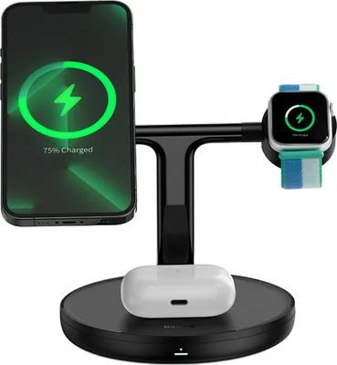Obrázek produktu pro Baseus Swan Magsafe bezdrátová nabíječka na iPhone / AirPods / Apple Watch 15W, černá