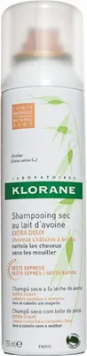 A Klorane dry shampoo product in a spray can.