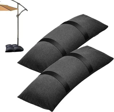 Produktbild von Gewicht Beutel Sonnenschirm Fuß - Füllbarer Sandsack - Außenstabilisieren - Doppelgurtverschluss - 30 x 20 x 6 cm - Schwarz