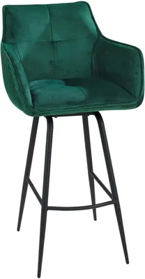 Produktbild von Barhocker - Grün - H 106 cm - Samtbezug - Metallgestell - 360 Grad drehbar