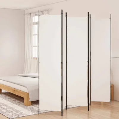 Produktbild von vidaXL 5 tlg. Paravent Weiß 250x220 cm Stoff - Raumteiler - Paravent - Raumtrenner - Trennwand