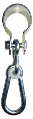 Produktbild von Verzinkte Manschettenhaken mit Karabiner, Schaukelhaken für Rohre oder Rundhölzer, 2er Set (50 mm)