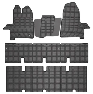 Produktbild von Gummi-Fußmatten für Ford Transit VI 2018- (Van) – Schwarz, passgenau – Wielganizator SolidPRO