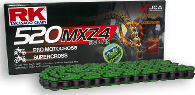 Image de RK Kette 520 Mxz4 120 C Vert/Noir Ouvert