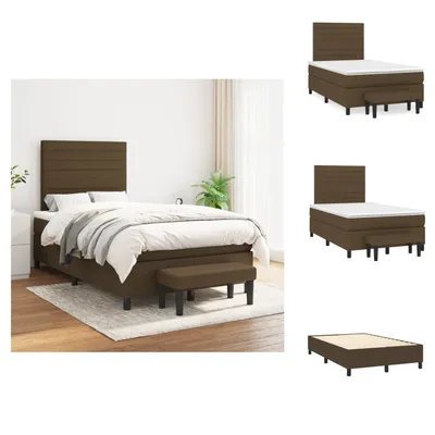 Produktbild von vidaXL Boxspringbett mit Matratze Dunkelbraun 120x200 cm Stoff -  Betten & Bettgestelle