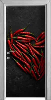 Produktbild von Tür Selbstklebende 90x210 cm Türfolie Türtapete Klebefolie - Paprika Gemüse
