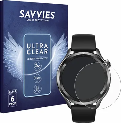 Produktbild von 6x Für Xiaomi Watch S4 (47 mm) Schutzfolie Savvies Displayschutz Display Schutz Folie Klar Transparent
