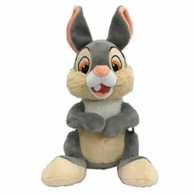 A plush toy of the Disney character Thumper from Bambi is shown sitting against a white background.